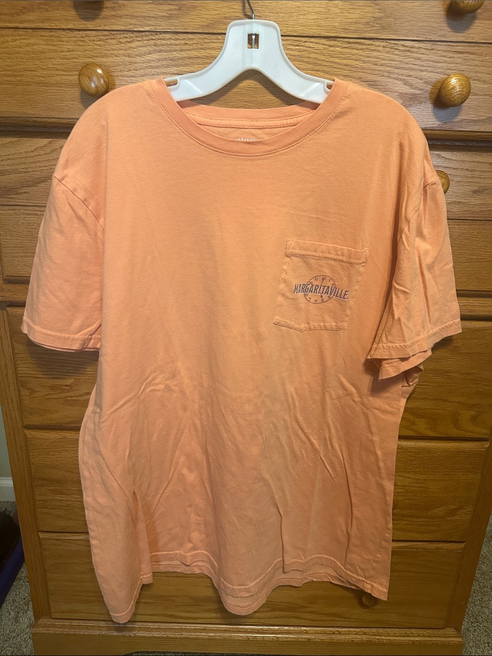 Margaritaville Men's Peach or light orange-ish Short-Sleeve Pocket Tee